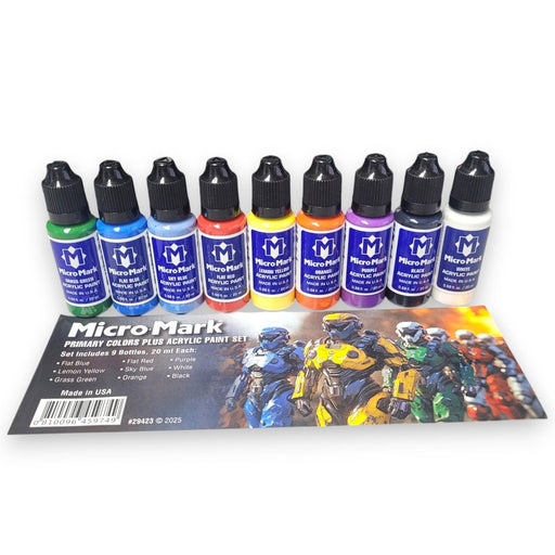 Micro-Mark Primary Colors Acrylic Paint Set