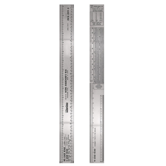 MicroLux® 12 Inch Stainless Steel Model Railroader's Rule (for N, HO, S and O Scale)