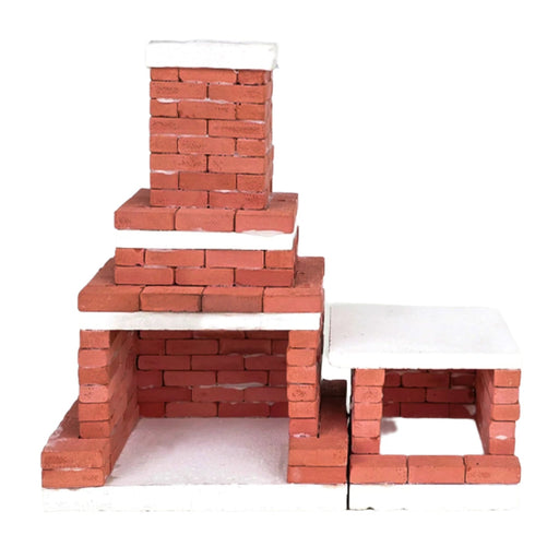 Real Brick Mini Grand Fireplace Kit, Red Brown