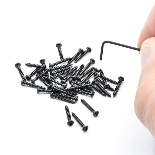 Miniature Hex-Drive Button-Head Screws, #0x3/8", Pack of 40