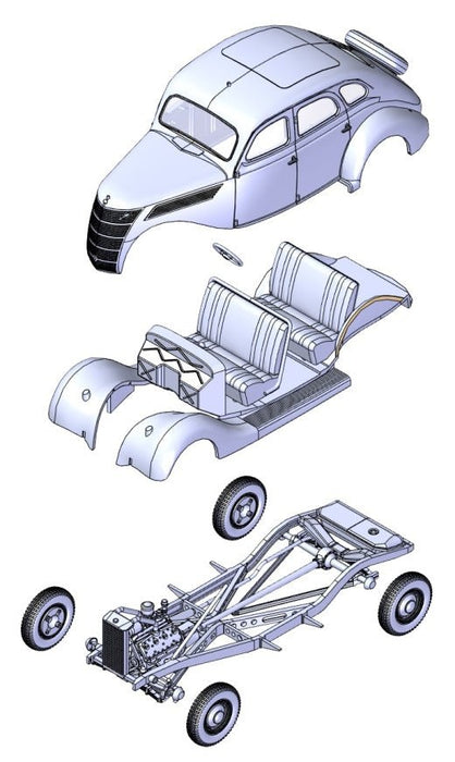 Roden® 1938 Ford V8G81A Special Sedan Plastic Model Kit, 1/35 Scale