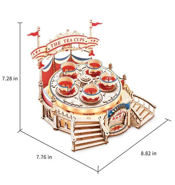 Rokr Tilt-A-Whirl Wooden Model Kit