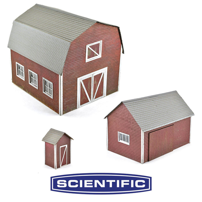 Rural Farm Structures, Deluxe Set of 3 Kits, O Scale by Scientific