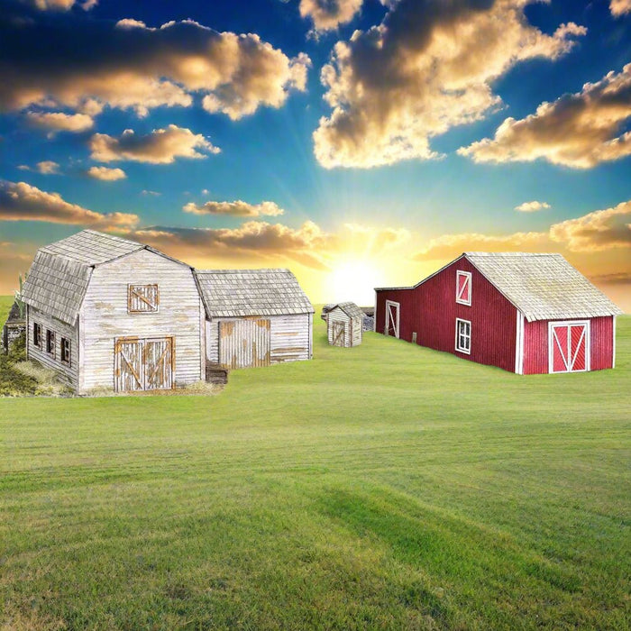 Rural Farm Structures Deluxe Set of 4 Kits HO Scale by Scientific