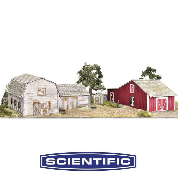 Rural Farm Structures Deluxe Set of 4 Kits HO Scale by Scientific
