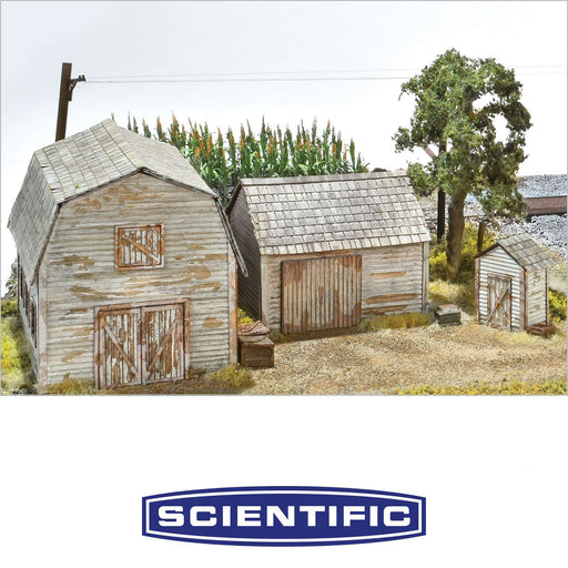 Rural Farm Structures, Set of 3 Kits, HO Scale by Scientific