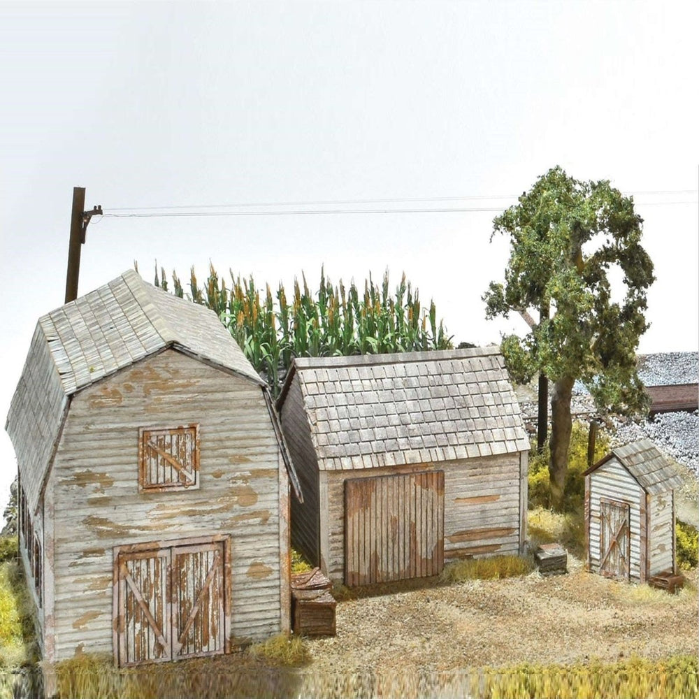 Rural Farm Structures, Set of 3 Kits, HO Scale by Scientific