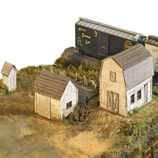 Rural Farm Structures, Set of 3 Kits, N Scale by Scientific
