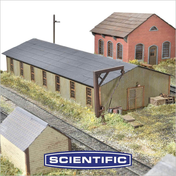 Standard PRR Trackside Frame Shop, HO Scale by Scientific