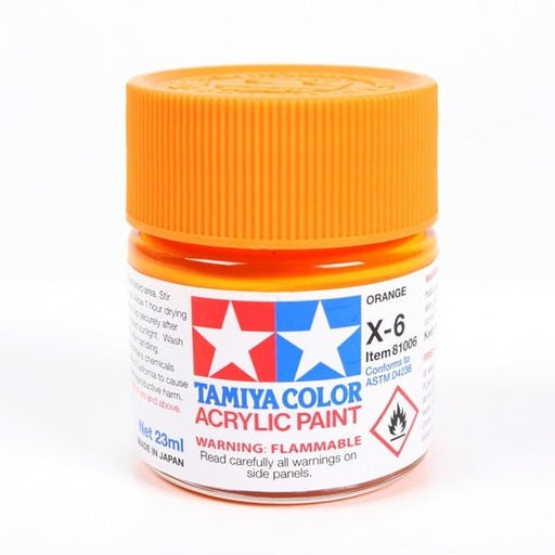 Tamiya Acrylic X-6 Orange 23ml Bottles - Box of 6