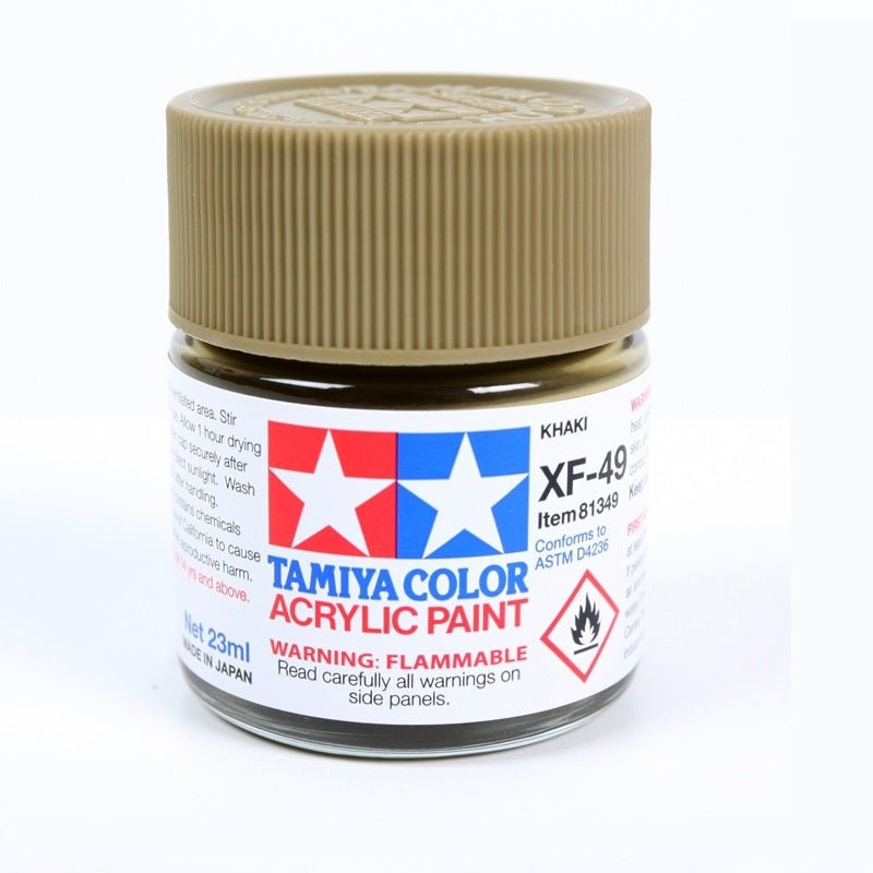Tamiya Acrylic XF-49 Khaki Paint 23ml Bottles - Box of 6