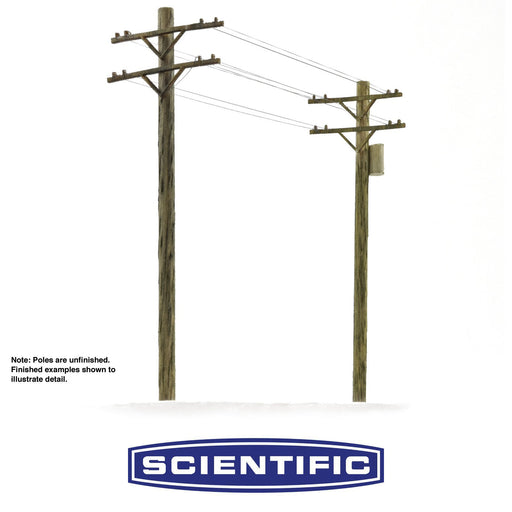 Telephone Pole Kit Deluxe Bulk Pack HO Scale by Scientific