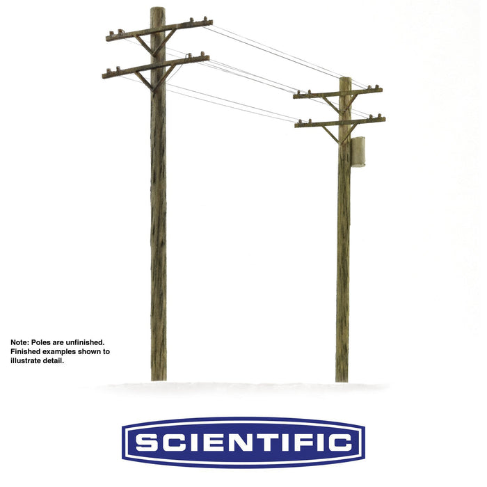 Telephone Pole Kit Deluxe Bulk Pack HO Scale by Scientific