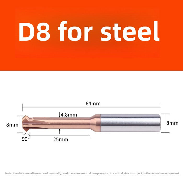 Tungsten steel upper and lower chamfering tool 60/90 degrees double-sided chamfering T-shaped integral alloy positive and reverse inner hole reverse thread cutting tool