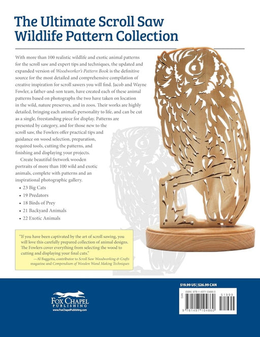 Woodworker's Pattern Book: Over 100 Realistic Animal Designs Book for Scroll Saws