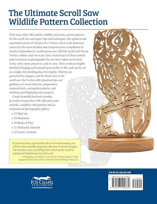 Woodworker's Pattern Book: Over 100 Realistic Animal Designs Book for Scroll Saws